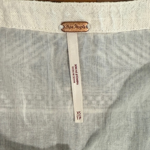 Free People Cream and Black Embroidered Blouse - Picture 4 of 4